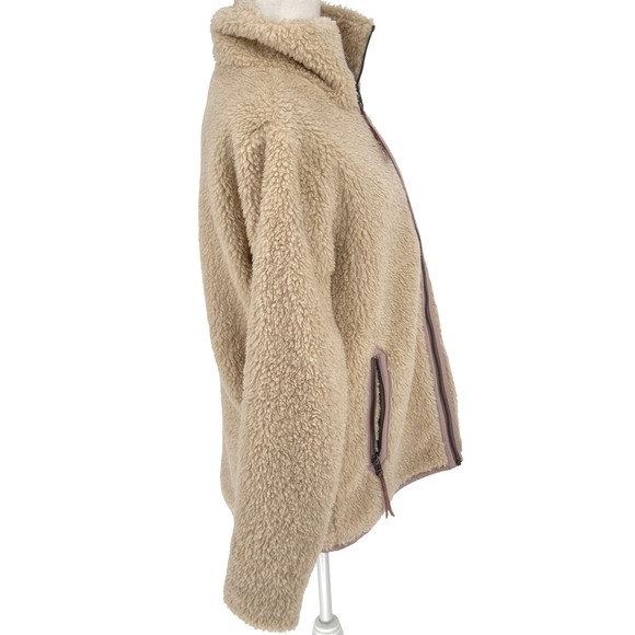 Patagonia Women's Fleece Jacket Cozy Sherpa Full Zip Tan Beige Size Large EUC - Picture 8 of 15